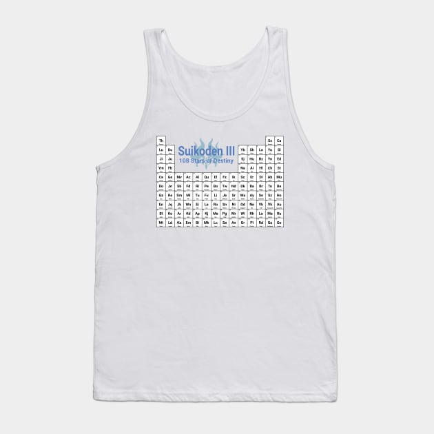 Suikoden III: 108 Stars of Destiny Periodic Table Tank Top by inotyler